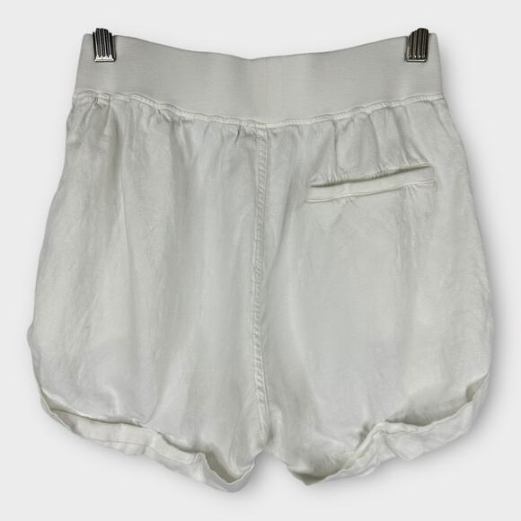 Faherty Womens size XS Cuffed Arlie Day Linen Shorts 3" White - Picture 3 of 8